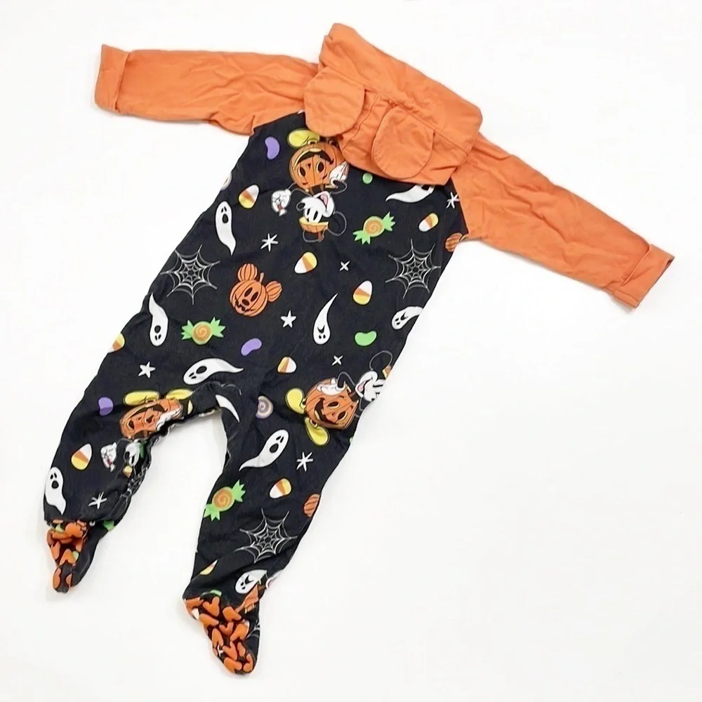 Disney Box Lunch Halloween print baby footie